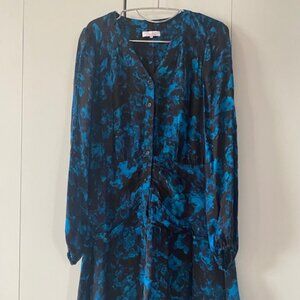Silk blend dress in blue and black - size 8